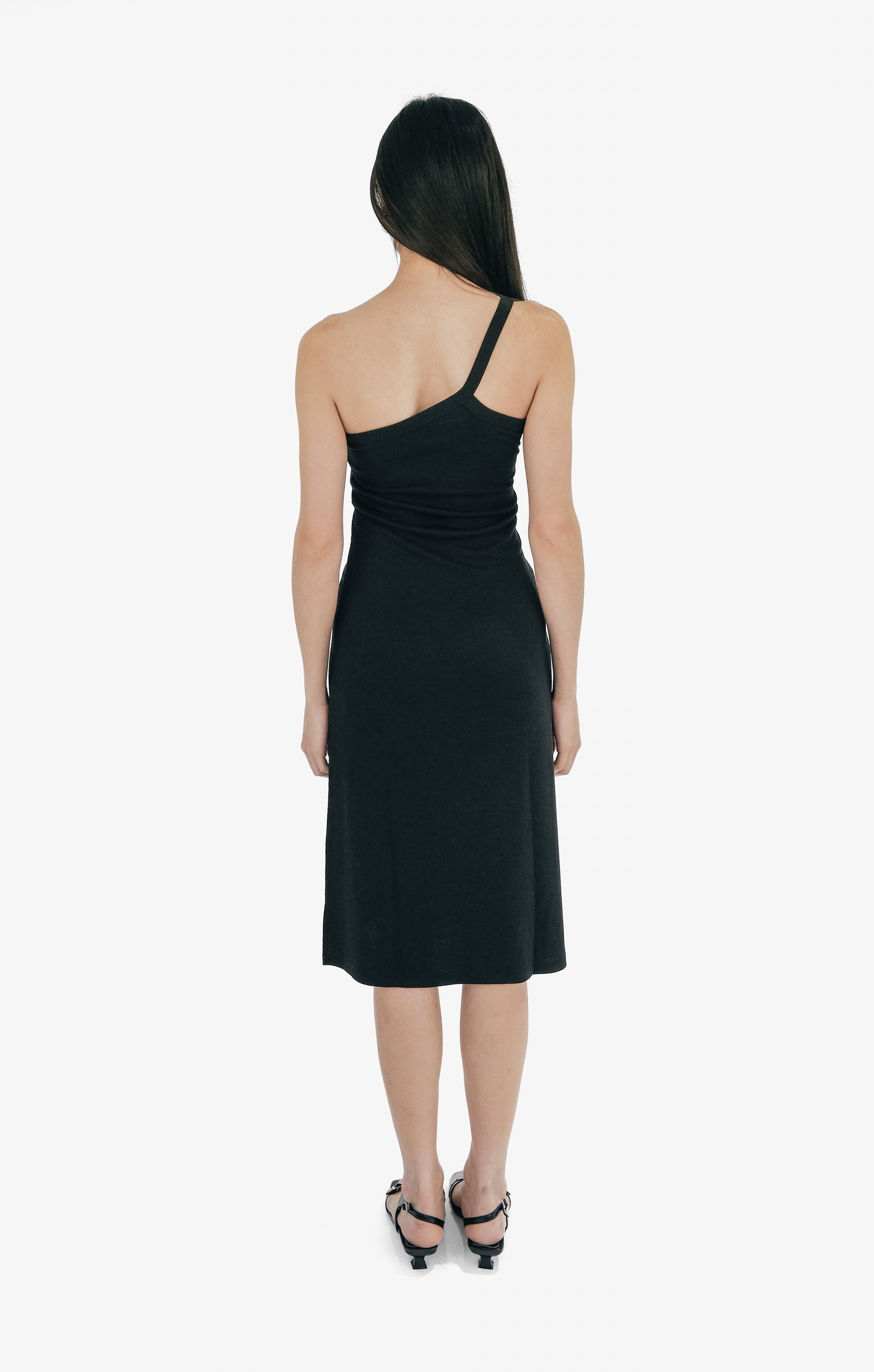 Harper One Shoulder Black Dress – Kin Made